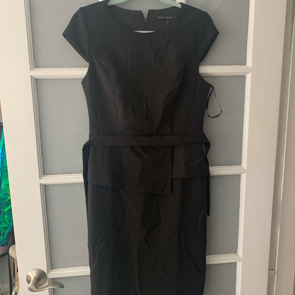 White House Black Market peplum detail dress Sz 8